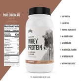 Grass Fed 100% Whey Protein, No Hormones, Pure Chocolate, 2LB